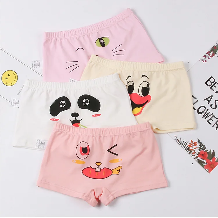 4pcs/lot New fashion kids panties girls' briefs female child underwear lovely cartoon panties children clothing baby clothe