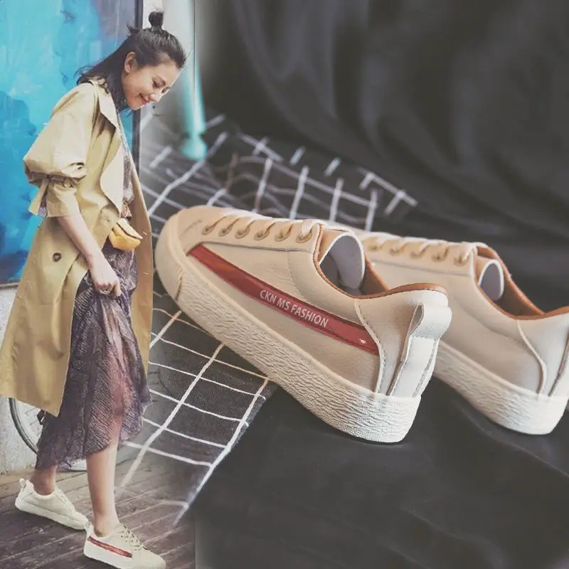 

Small White Shoes Women's 2019 Spring New Style Korean-style Versatile Flat Shoes Spring Online Celebrity Casual White Shoes Stu