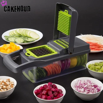 

CAKEHOUD Mandoline Slicer Spiralizer Vegetable Slicer Multi-Function Adjustable Vegetables & Fruit Chopper Manual Potato Peeler