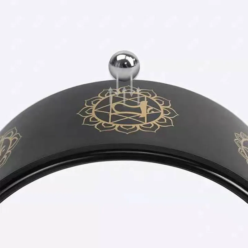 Yoga Wheel PU Black Gold Printed Yoga Circle Back Leg Fitness Bodybuilding Pilates Workout Equipment Gym Yoga Stretching Tool