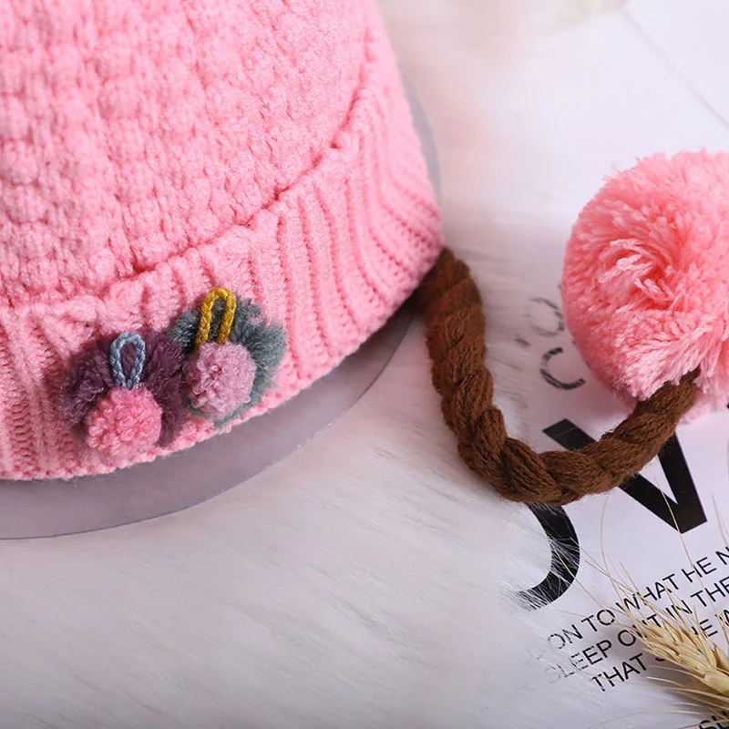 Doitbest/шапочки для маленьких мальчиков от 6 месяцев до 3 лет, зимняя детская вязаная шапка с цветочным принтом, шапка-ушанка для девочек