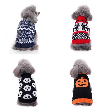 

Winter Cartoon Dog Clothes Warm Christmas Holloween Sweater For Small Dogs Pet Clothing Coat Knitting Crochet Cloth Jersey Perro