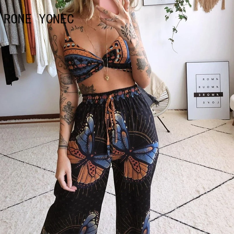 Wide Leg Pants Set Women Suit 