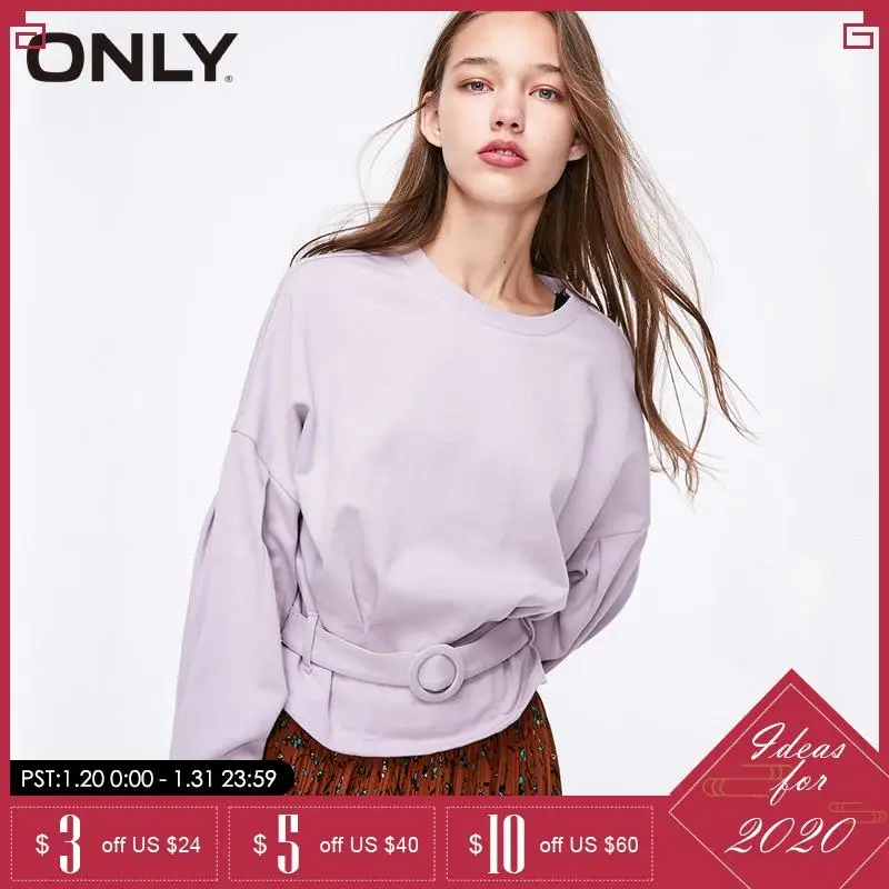 

ONLY winter Loose Fit Batwing Sleeves Short Pullover Sweatshirt| 11919S554
