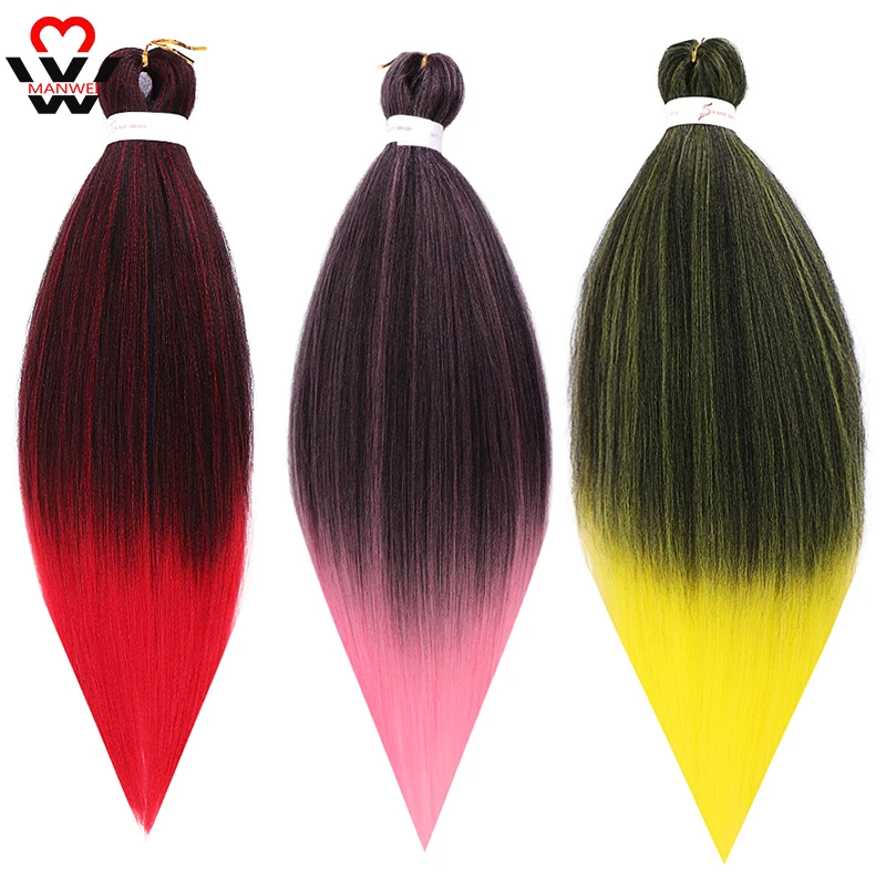 

MANWEI Braiding Hair Syntetic Braids Kanekalon Jumbo Ombre Hair Extension Braids Black Pink Red Braiding Hair Crochet Braids