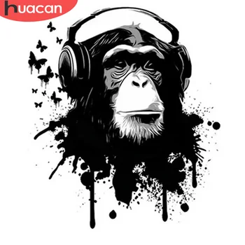 

HUACAN DIY Pictures By Number Monkey Kits Drawing On Canvas Painting By Numbers Animal Hand Painted Picture Art Gift Home Decor