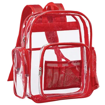 

Clear Transparent Pvc School Backpack, Heavy Duty Clear Backpack with Laptop Compartment for Work, Security, Sporting Events