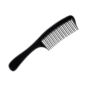 

Black Double Row Tooth Detangler Hair Comb Shampoo Comb with Handle for Long Curly Wet Hair