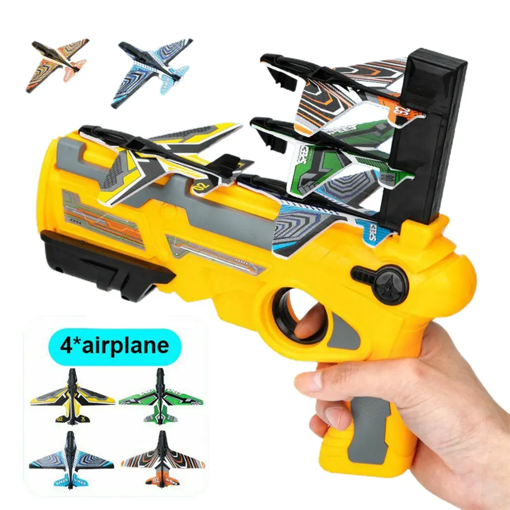 Airplane Launcher Bubble Catapult Plane Toy Foam Aircraft Gun Toys for