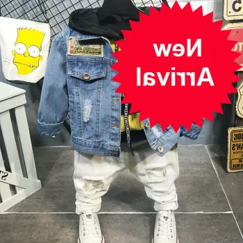 

Baby Kids Clothes Boys Clothes Set spring Autumn Toddler boys clothing Sets boys denim jacket +Hooded+pants 3pcs sets 2-6Y