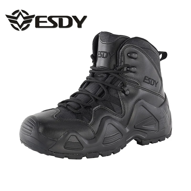 

Men's Tactical Boots Nylon Leather Waterproof Breathable Outdoor Hunting Hiking Desert Boot Army Fans Combat Training Military S
