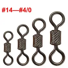 200 шт./лот разъем для рыболовных крючков Вертлюги для рыбалки#14-#4/0 из нержавеющей стали, Вертлюг, карп, Аксессуары для рыбалки