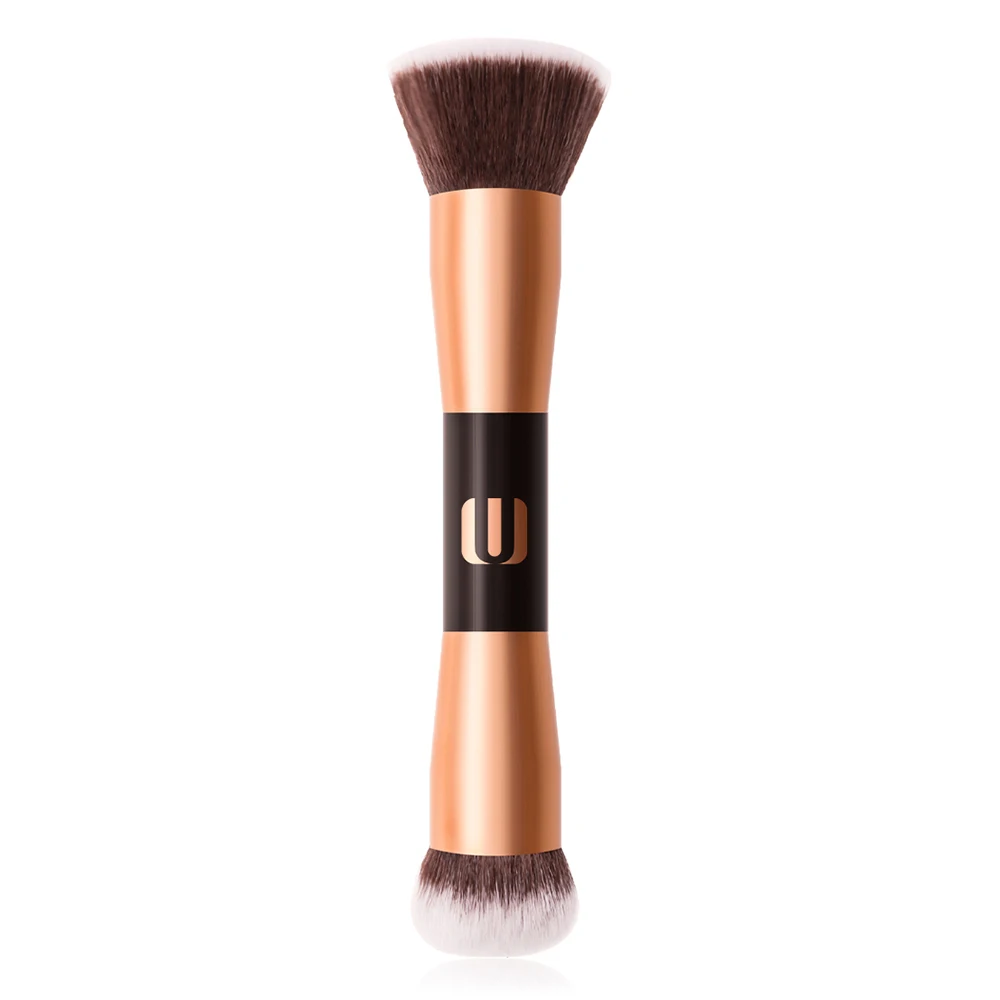 Duo end Кисть для макияжа многофункциональная деревянная ручка Золотой наконечник
