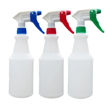 

Empty Plastic Spray Bottles, for Chemical and Cleaning Solution, Adjustable Head Sprayer Fine to Stream (Pack of 3)