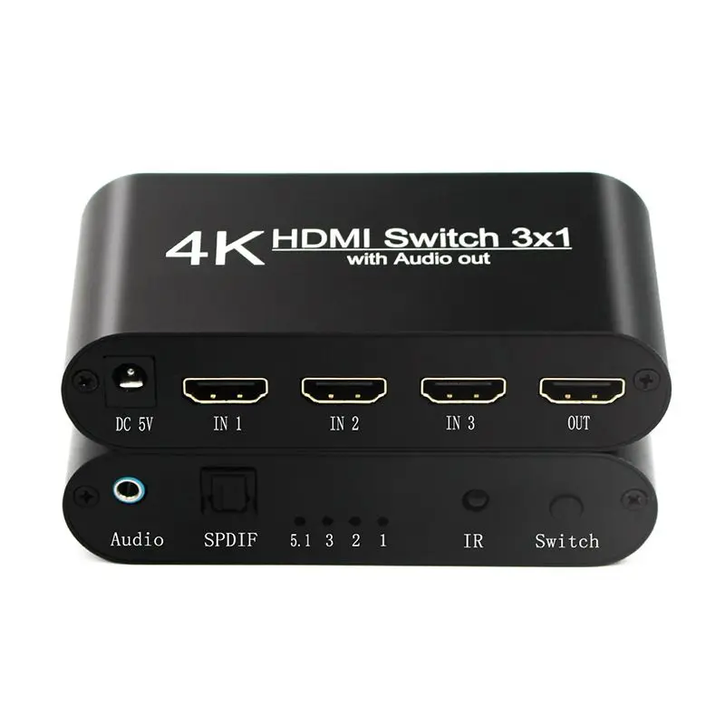 HDMI коммутатор 3 в 1 выход HDR 4:4:4 версия 2,0 4 к 60 Гц HDMI аудио сепаратор