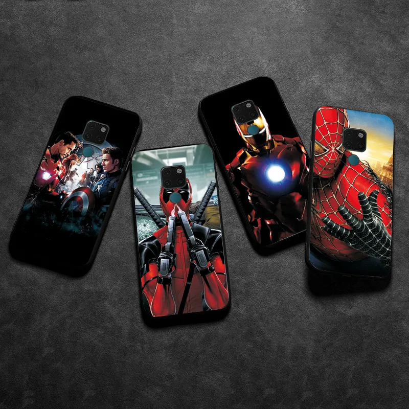 Для huawei mate 10 Lite mate 20 Pro чехол-накладка Marvel Мстители Капитан Америка Железный человек черный ТПУ для huawei Nova 2 3 2i 3i 3e
