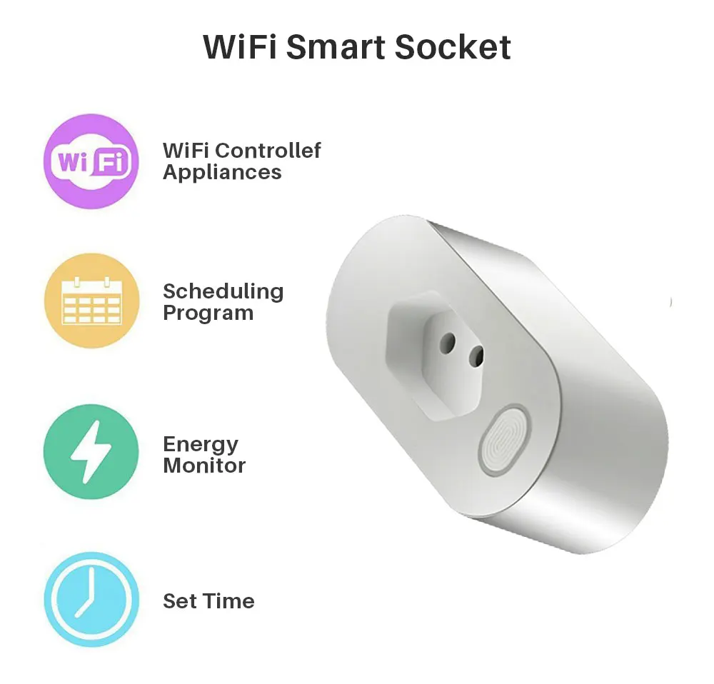 WiFi Smart Plug бразильский стандарт 16A интеллектуальная розетка синхронизации с монитором энергии управление приложением работает с Alexa Google Assistant