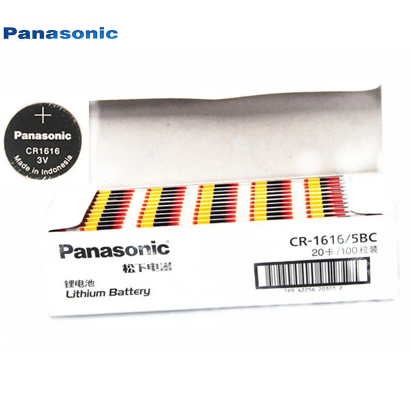 100 шт. Panasonic CR1616 кнопочный Миниатюрный элемент питания CR1616 автомобильный пульт дистанционного управления электрическая сигнализация 3 В литиевая батарея