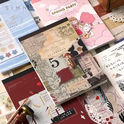 50 Fogli Time and You Series Sticker Book Vintage Material Washi Paper Adesivi DIY Scrapbook Decorative Stationery