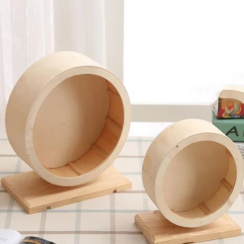 

Wooden Mute Roller Hamster Running Exercise Mouse Hedgehogs Sports Wheel Pet Toy Pet Accessories