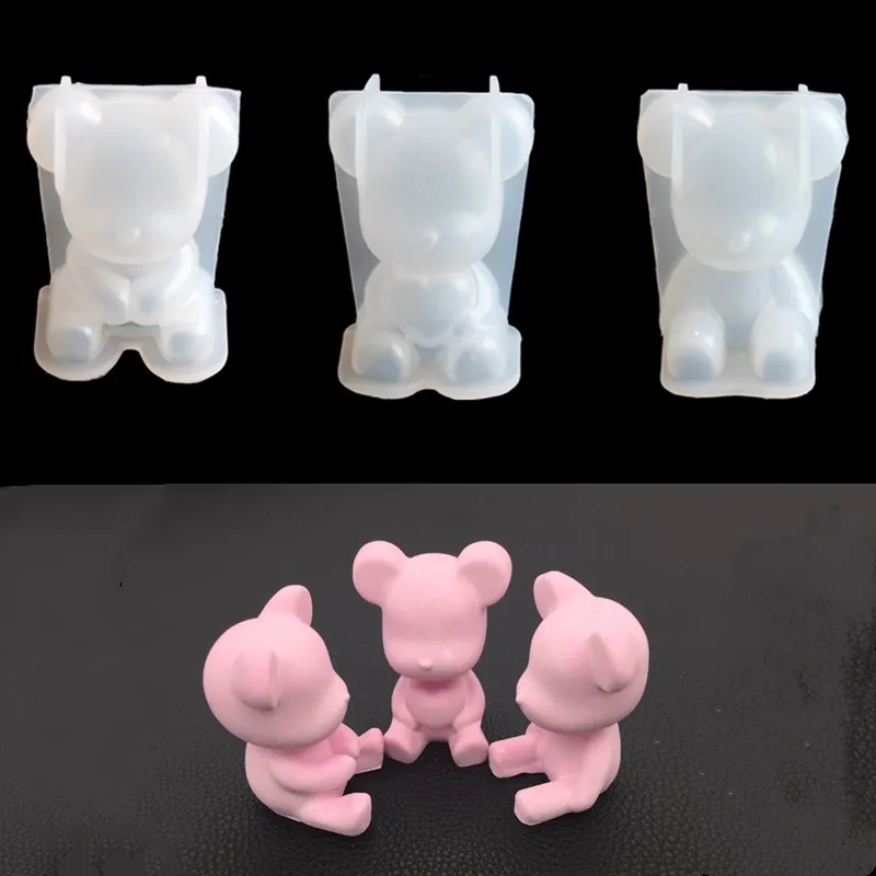 Aouke 3D силиконовая форма Медведь DIY Украшение для стола из эпоксидной смолы мягкое