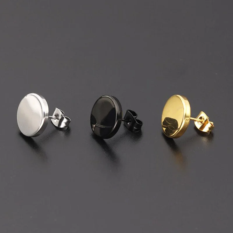 Minimalist Hollow Small Round Earrings for Women Hiphop Stainless Steel Black Circle Earings Ear Studs For Friend Boyfriend Gift H4c1b9178305948d0b85a18ea6ee2c936M