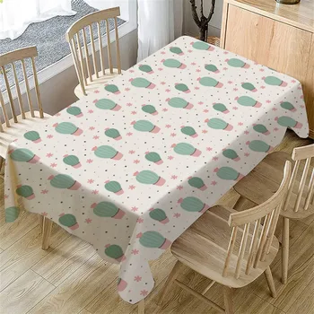 

Cactus Pattern Table Cloth 140x80cm Rectangular Tea Table Cover Dining Home Decor Tablecloth M25#35