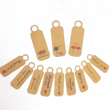 100pcs Kraft Paper Handmade Gift Tags Hanging Label Clothes Price Tags Wedding Party Christmas Gift Packing Thank You Paper Card tanie tanio CN(Origin) APJ2878 1 5cm 4 5inch Jewelry Packaging Display 0inch Gift Boxes 2 2g