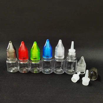 

200pcs PET Squeeze Dropper Bottle 3ml 5ml Small E Liquid Bottle E Juice Bottle with Colorful Crystal Caps