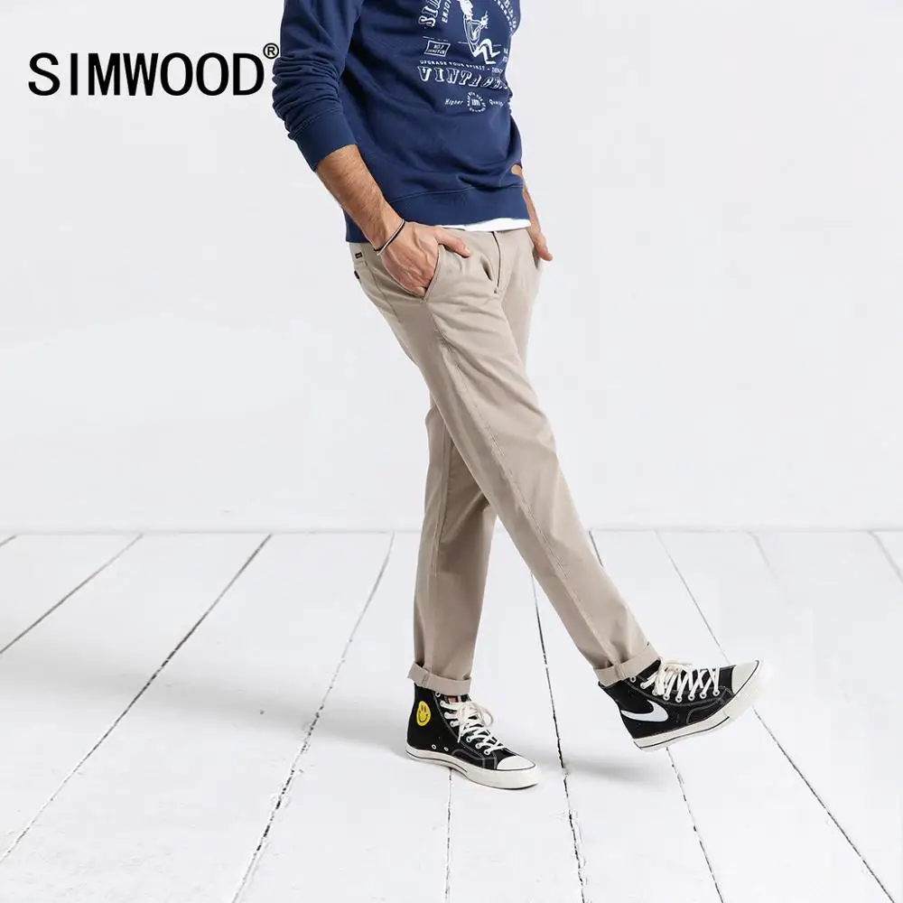 SIMWOOD New 2020 Casual Pants Men Fashion Loose Straight Cotton Brand Clothing Plus Size Pants Long Trousers Men 190051 SIMWOOD New 2020 Casual Pants Men Fashion Loose Straight Cotton Brand Clothing Plus Size Pants Long Trousers Men 190051