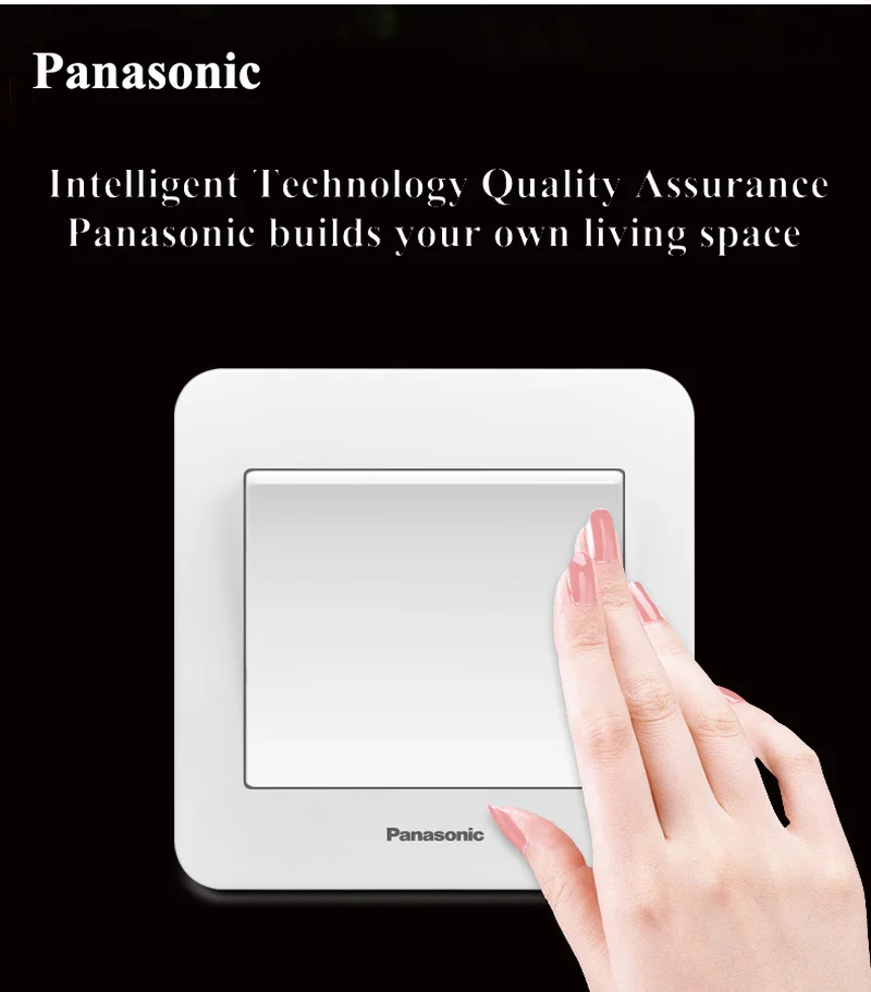 Panasonic 1/2/3/4 Gang 2 Way Push Button Switch Panel Wall Interruptor White PC Frame Panel Light Switch On/Off Wall Switch