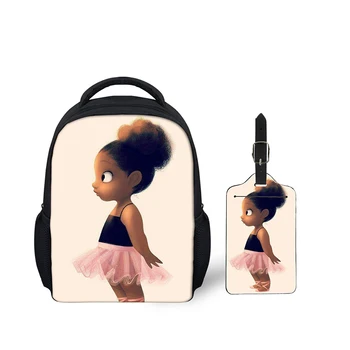 

THIKIN Cute American Art Black Girls Toddlers Backpacks Cartoon Children School Bags Baby Kindergarten Backpack Kids Book Bags