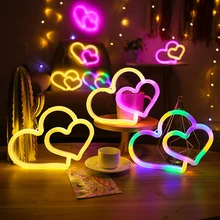 

Neon Heart Light Neon Signs for Wall Decor Atmosphere LED Neon Light Neon Sign for Kids Room Valentine's Day Party Wedding