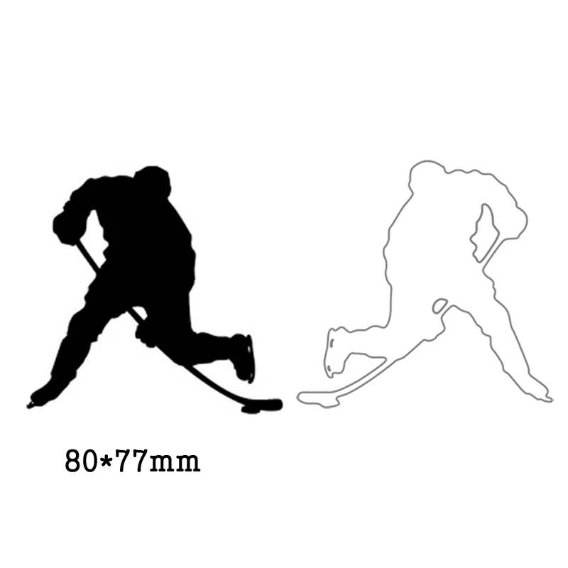 

Metal Die Cuts Crafts Stencil men ice hockey Steel Cutting Dies For DIY Scrapbooking Paper Cards Embossing Making Die Template