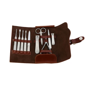 

10Pcs Stainless Steel Pedicure Professional Nail Clipper Set Cuticle Tweezer Manicure Beauty Tools Kit