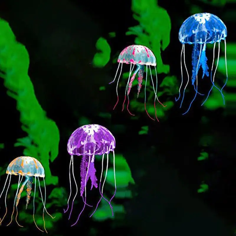 Искусственный плавающий светящийся в виде Медузы Аквариум Украшение для аквариума подводный светящийся орнамент водный пейзаж