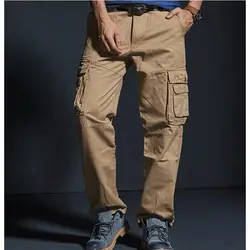 Новые Брюки карго мужские камуфляжные хлопковые брюки повседневные брюки с карманами камуфляжные брюки для бега хлопковые брюки