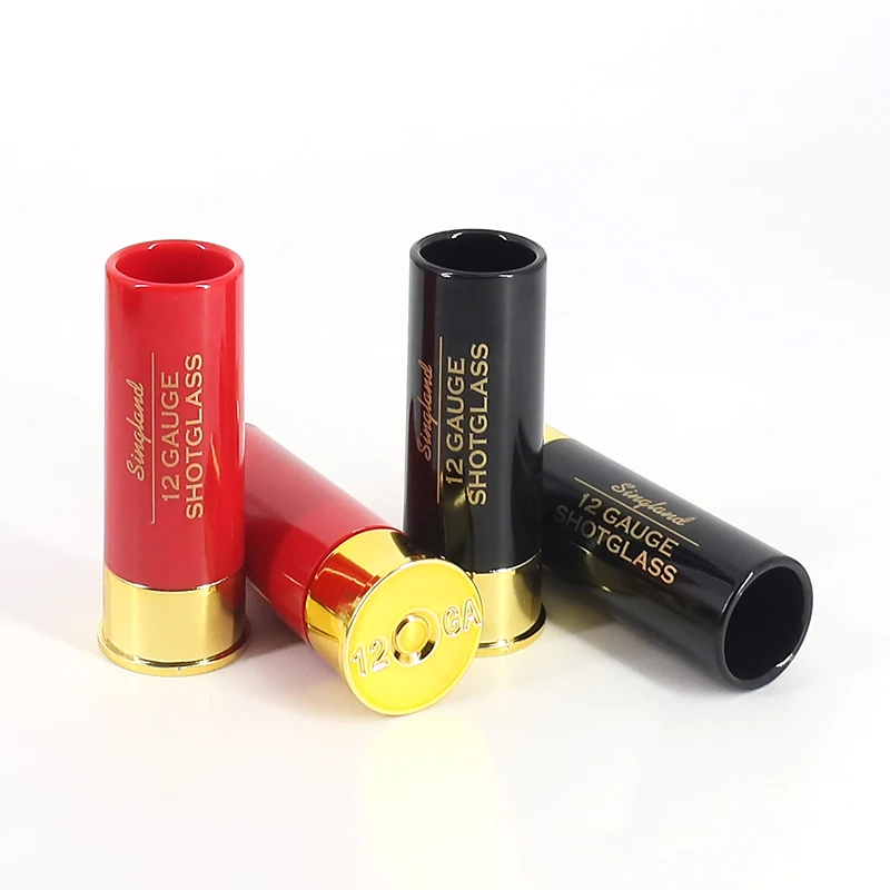Christmas 12 Gauge Shotgun Shell Shot Glasses Set of 4 Funny Gun Hunting Shooting Outdoor Father's Day Dad Novelty Gift Drinking shotgun shell shot glasses