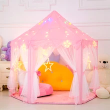 Замок принцессы складной Типи детская палатка игровой домик вигвама Портативная Игрушка палатки для детей Девочка Мальчик Открытый Крытый игровой домик