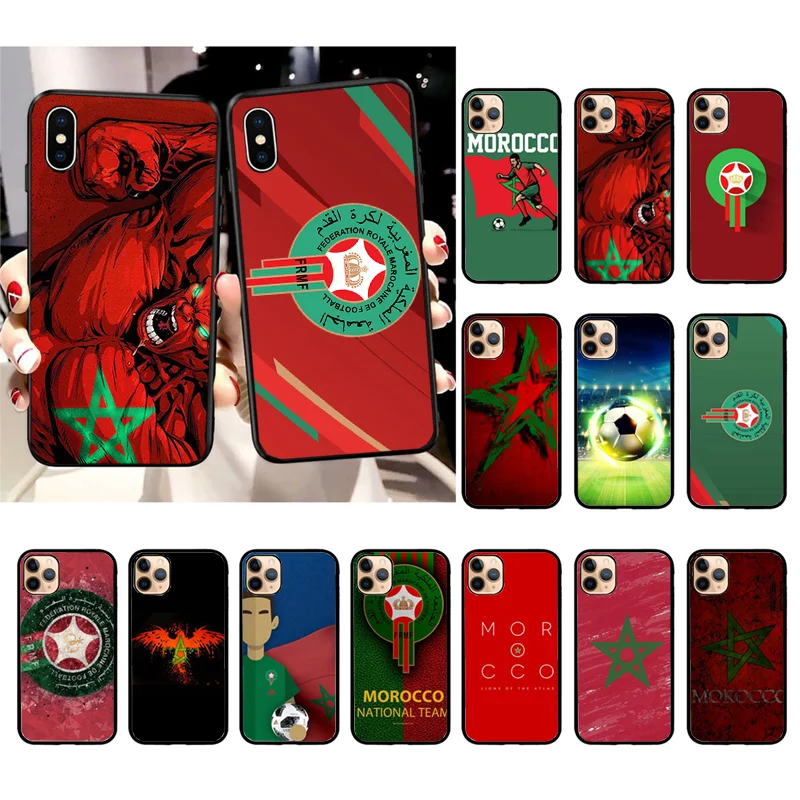 С изображением флага Марокко футбол Чехол для мобильного телефона iPhone 11 12 pro XS MAX 8