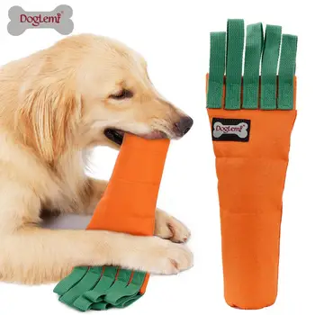 

New Cotton Dog Toy Carrot Design IQ Food Treats Snuffle Training Pet Chew Toys Bottle Fill Crunky Toy