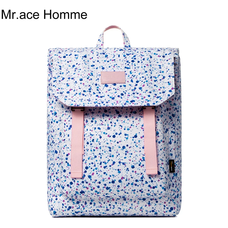 Mr. ace Homme 15 дюймов рюкзак для ноутбука женский синий в горошек с принтом