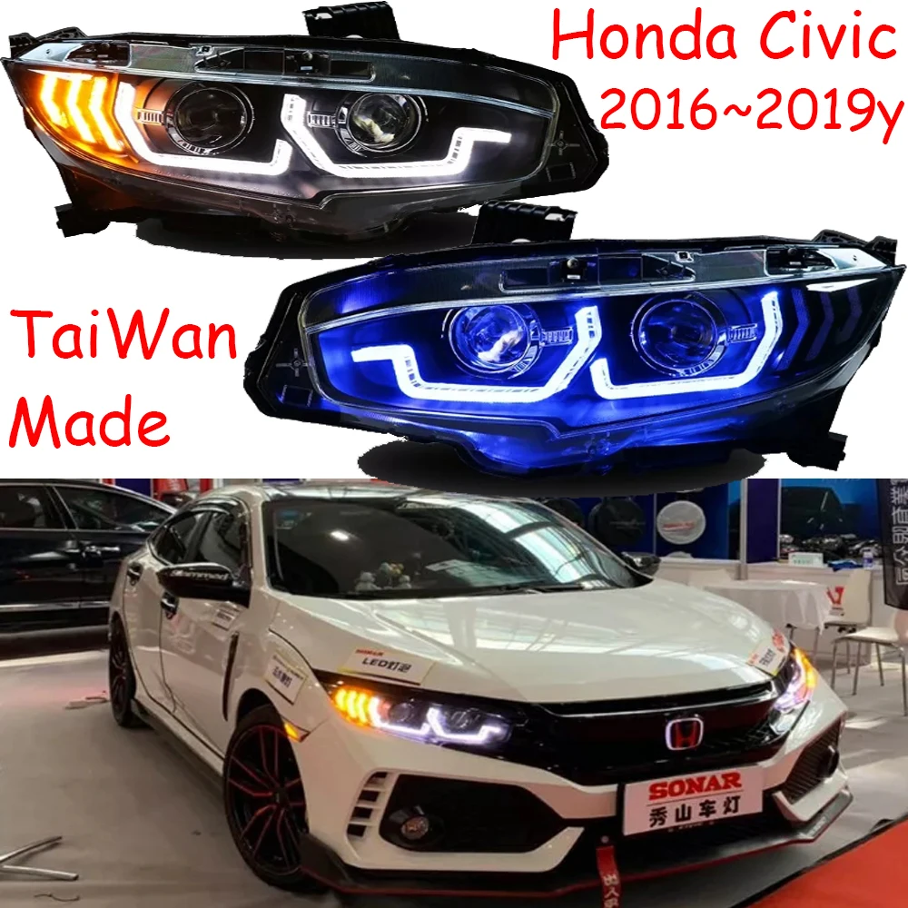 2019y автомобильный бупмер головной свет для Honda Civic автомобильные аксессуары светодиодный DRL галогенный/HID ксенон, противотуманная фара для Civic