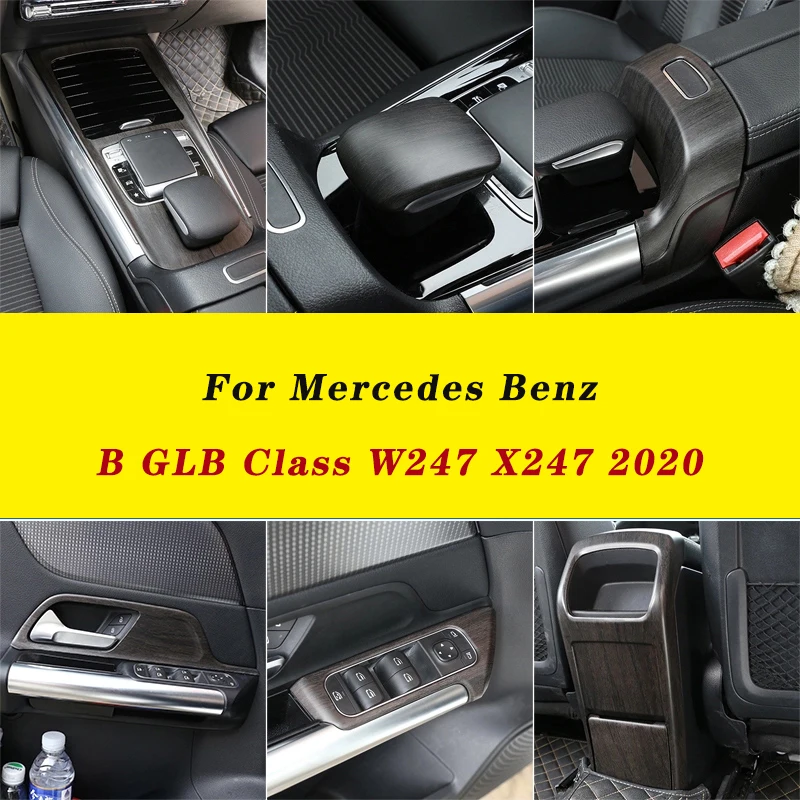 

Oak Wood Grain Car Center Control steering wheel Decoration Kits Interior Trim stickers For Mercedes Benz B GLB Class W247 X247