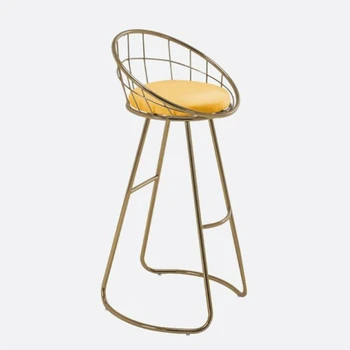 

Nordic ins bar chair light luxury bar chair simple backrest home high stool fashion iron stool