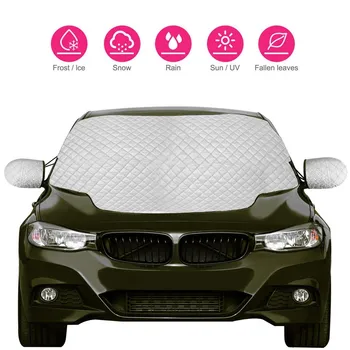 

Magnetic Snow Cover with Two Mirror Covers Windshield Ice Cover Dust Sun Shade Dust Cover Ice Frost with Mirror Protector Shield