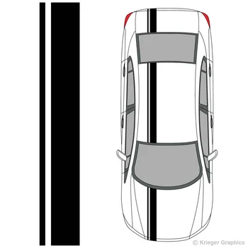 

For 3Pcs Civic Accord CRZ Single Offset Rally Racing Stripes Vinyl Stripe Decals Car styling