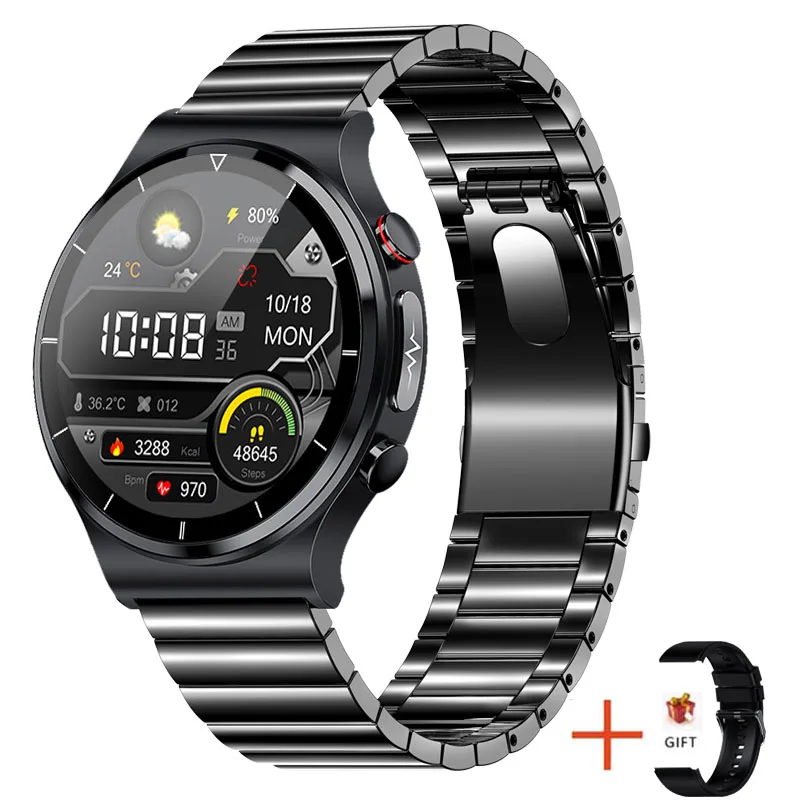 ECG PPG Smart Watch Men Body Temperature Wireless Charger Smartwatch Blood Pressure Oxygen Sport Fitness Tracker for Android Ios 