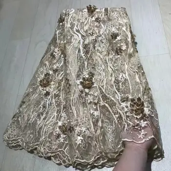 

Cassiel Latest 3D Flowers Lace Fabrics for Bridal Lace Materials Nigerian Tulle Mesh Lace Fabric with Beads/Sequins French Lace