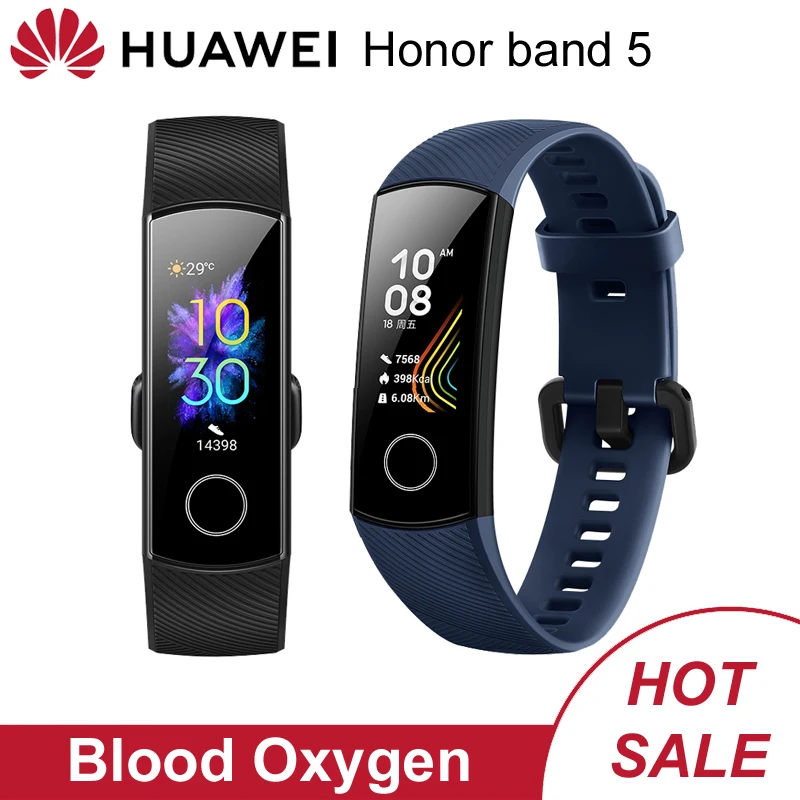 Умные часы Huawei Honor Band 5 смарт с сенсорным экраном погружение на 50 м под воду фитнес